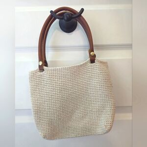 Cream Knit Tote Bag